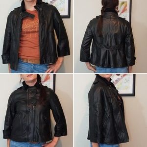 3.1 Phillip Lim black leather swing jacket size 4